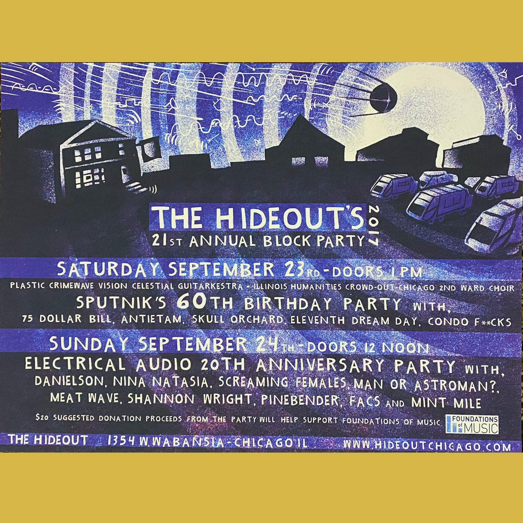 2017 Hideout Block Party Poster, Blue Edition